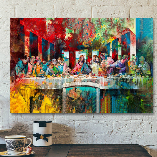Last Supper Graffiti Canvas Art - Jesus Canvas Poster - Last Supper Wall Art - Christian Home Decor - Religious Wall Art