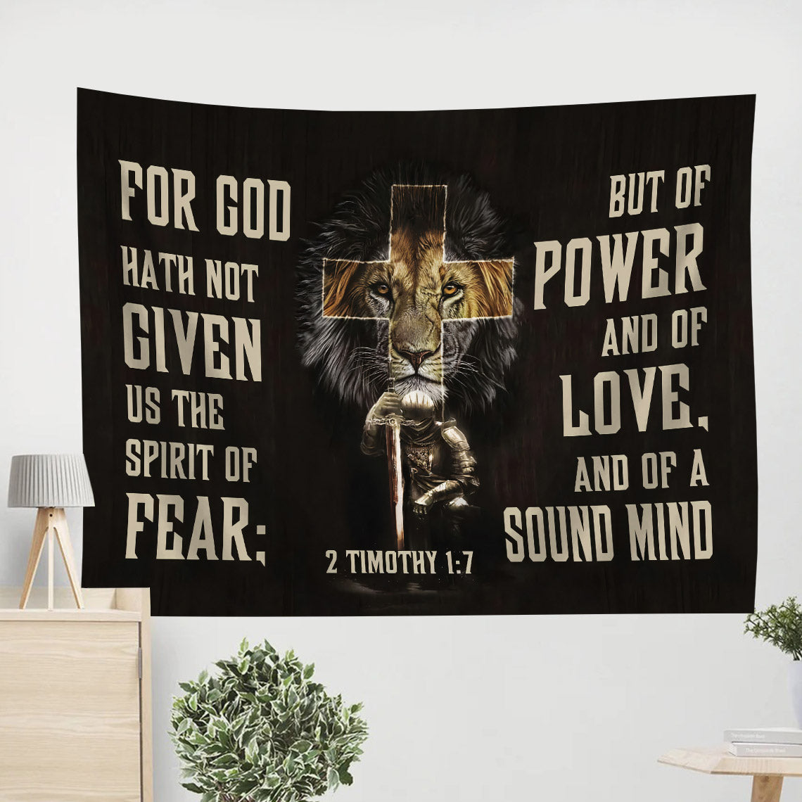 2 Timothy 17 Wall Art For God Hath Not Given Us The Spirit Of Fear Tapestry - Christian Wall Tapestries