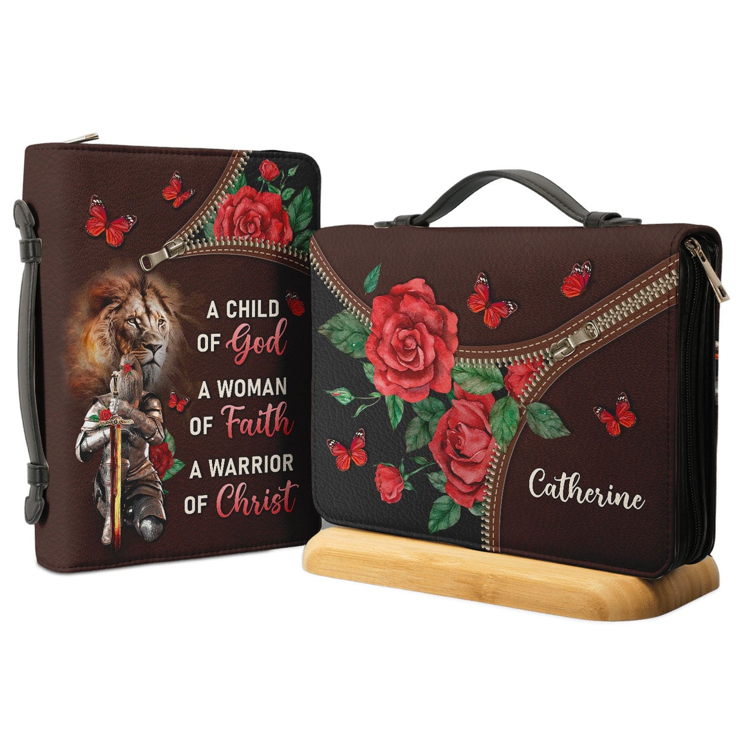 A Child Of God A Woman Of Faith A Warrior Of Christ Personalized Bible Cover - Gift Bible Cover for Christians
