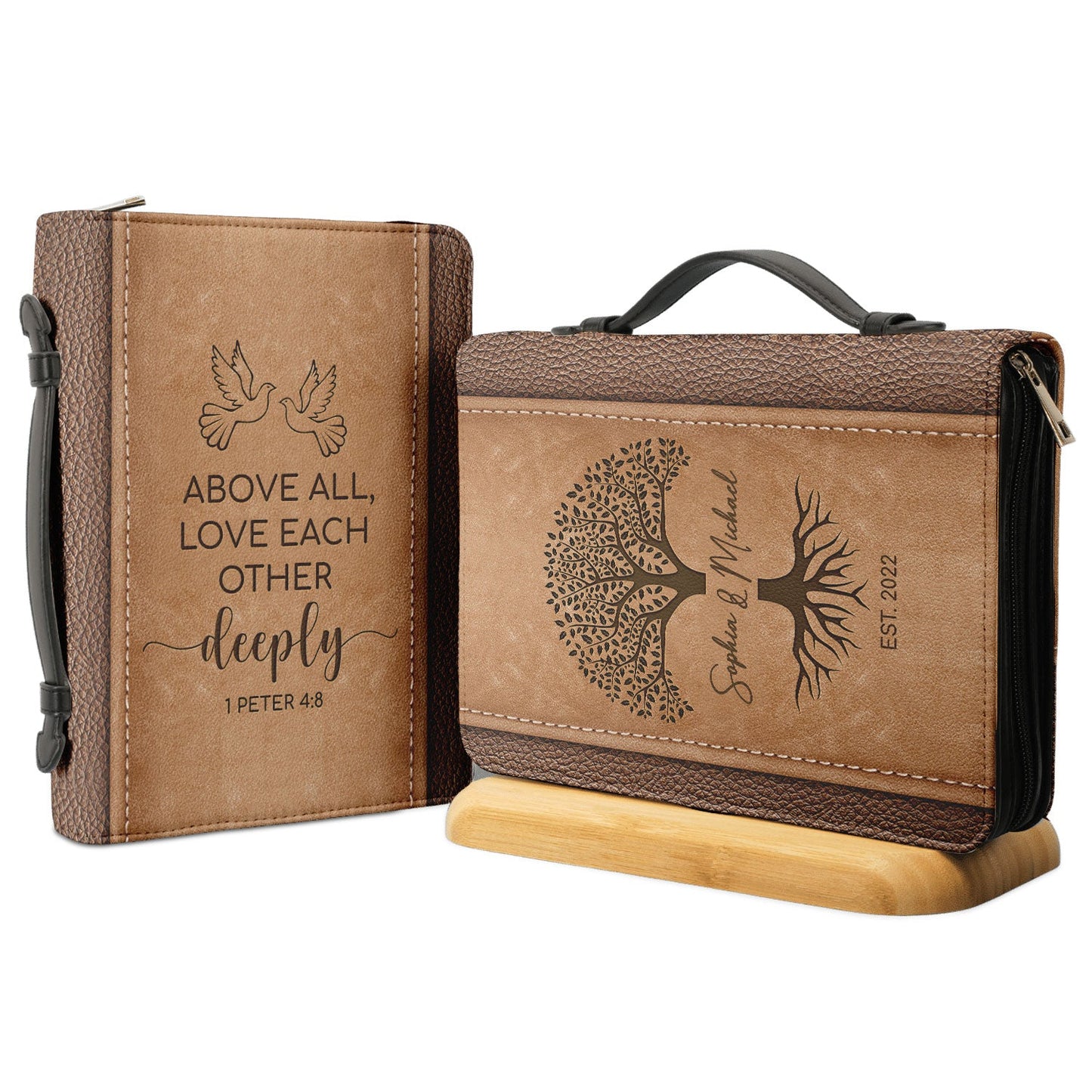 Above All Love Each Other Deeply 1 Peter 4 8 Personalized Bible Cover - Gift Bible Cover for Christians