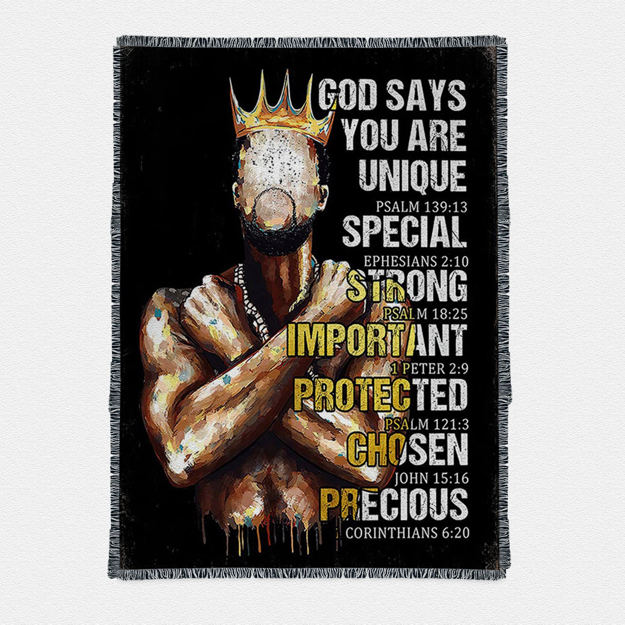 African American God Says You Are Woven Throw Boho Blanket - Christian ...
