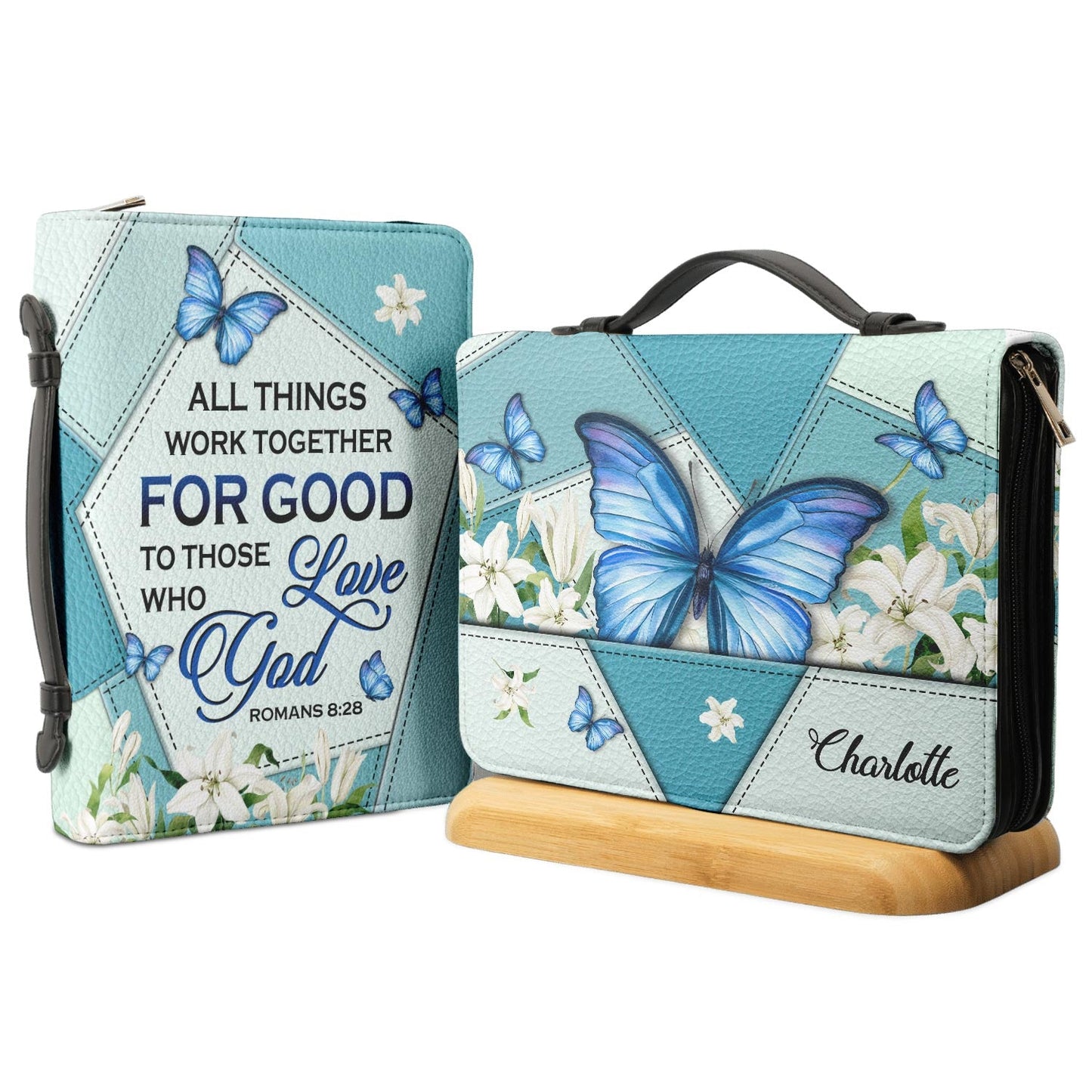 All Things Work Together For Good To Those Who Love God Romans 828 Personalized Bible Cover - Gift Bible Cover for Christians