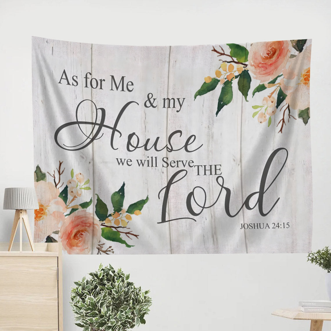 As For Me And My House We Will Serve The Lord Tapestry - Christian Wall Tapestries