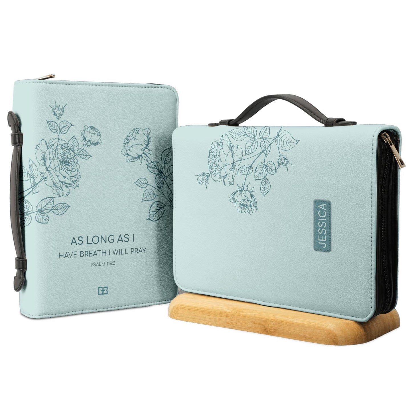 As Long As I Have Breath I Will Pray Psalm 116 2 Personalized Bible Cover - Gift Bible Cover for Christians