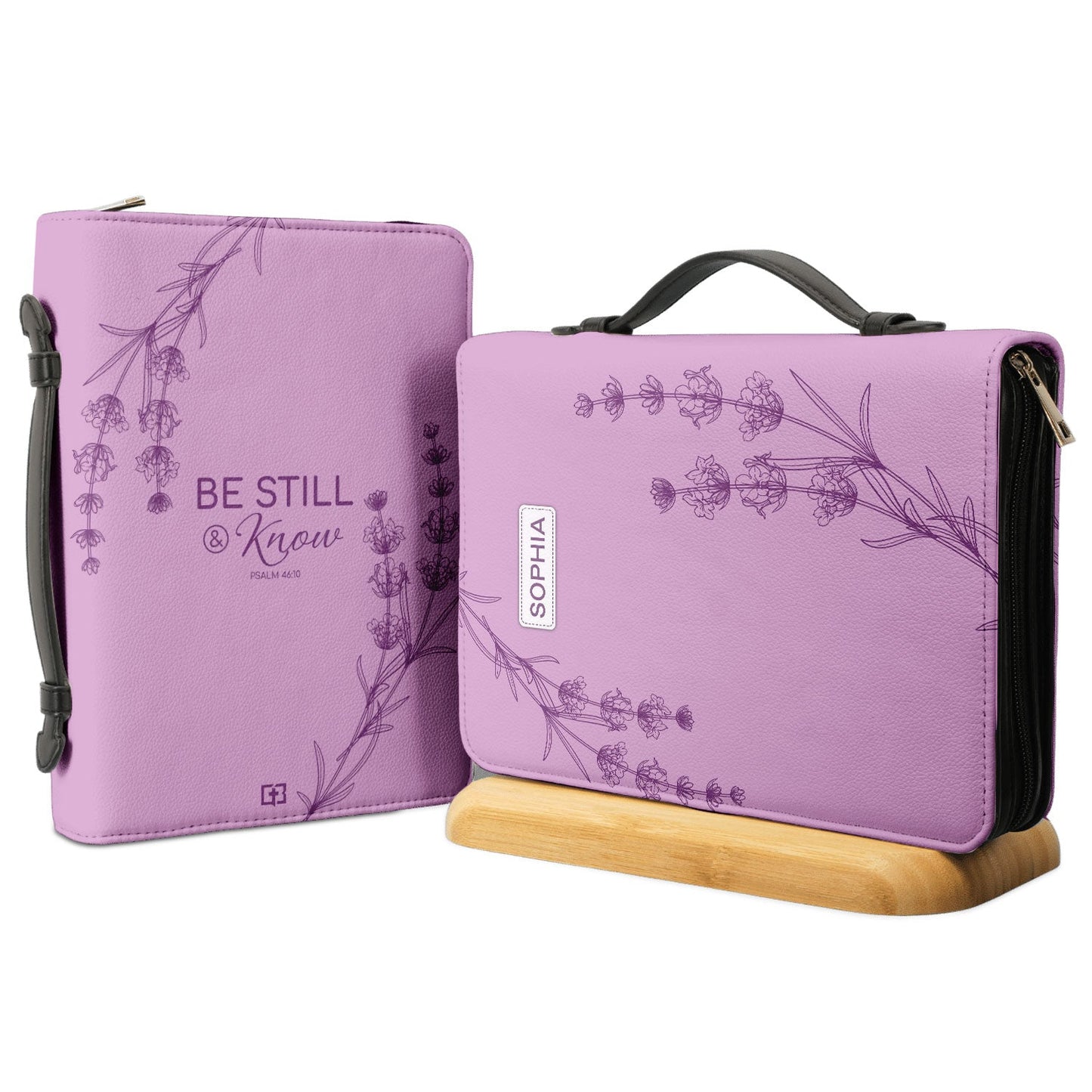 Be Still And Know Psalm 46 10 Lavender Personalized Bible Cover - Gift Bible Cover for Christians