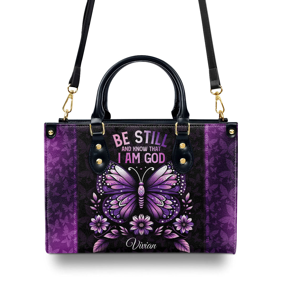 Be Still And Know That I Am God Custom Name Leather Handbags For Women