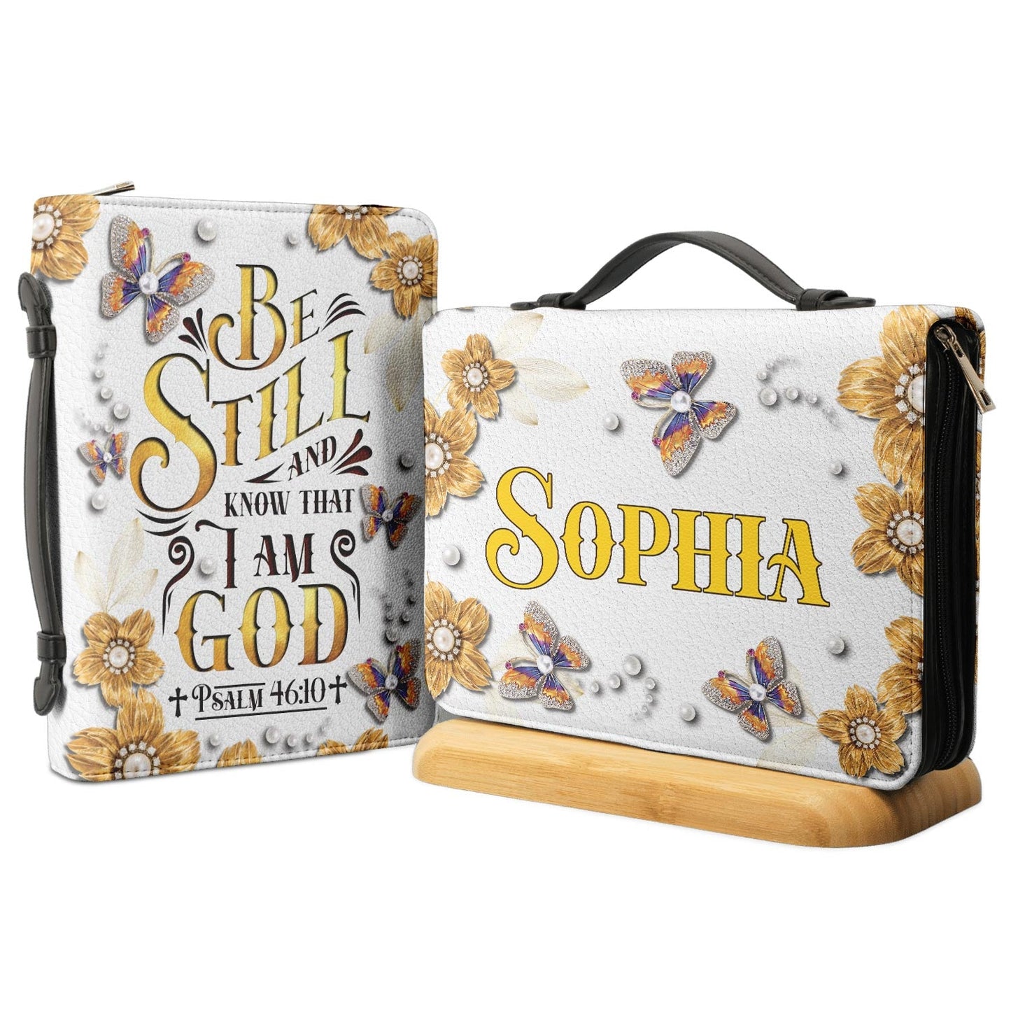 Be Still And Know That I Am God Jewelry Style Psalm 46 10 Personalized Bible Cover - Gift Bible Cover for Christians