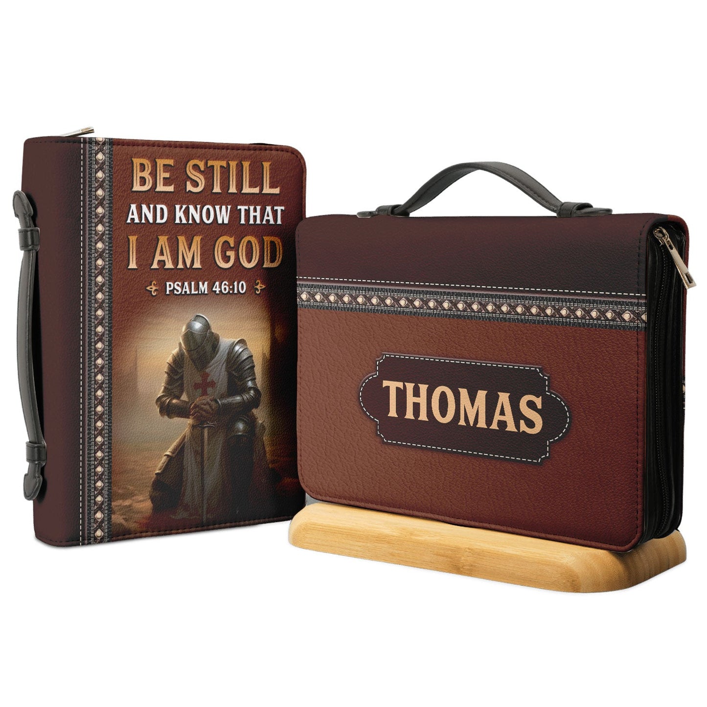 Be Still And Know That I Am God Psalm 46 10 Knights Templar Personalized Bible Cover - Gift Bible Cover for Christians