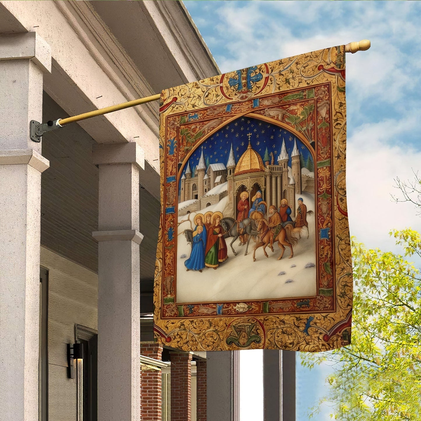 Bethlehem's Journey Xmas Garden Flag & Christian House Flag - Nativity Religious Winter Christians Flag Gift