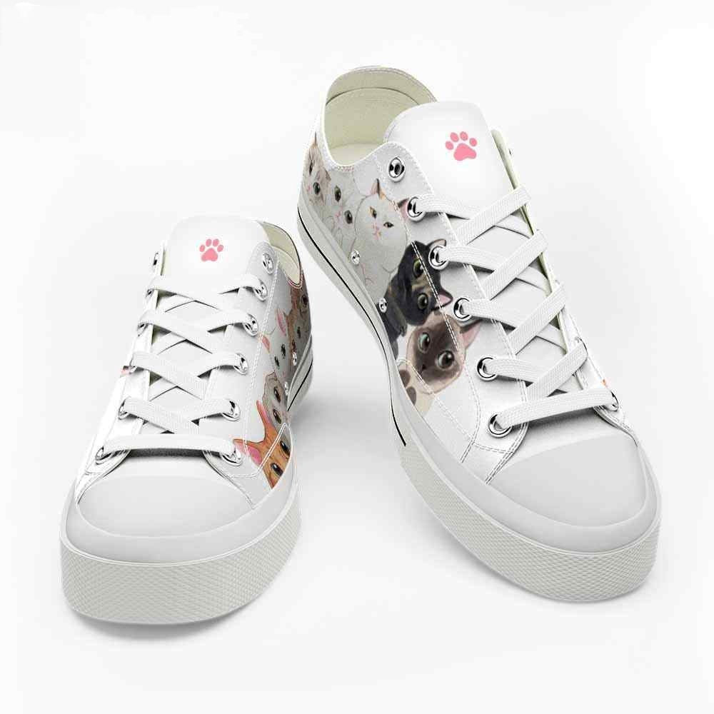Cat Cute Collection Of Cuteness Low Top Shoes - Happy International Dog Day Canvas Sneaker, Cat Canvas Shoes
