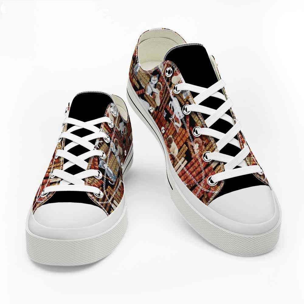Cat Vintage Library Low Top Shoes - Happy International Dog Day Canvas Sneaker, Cat Canvas Shoes