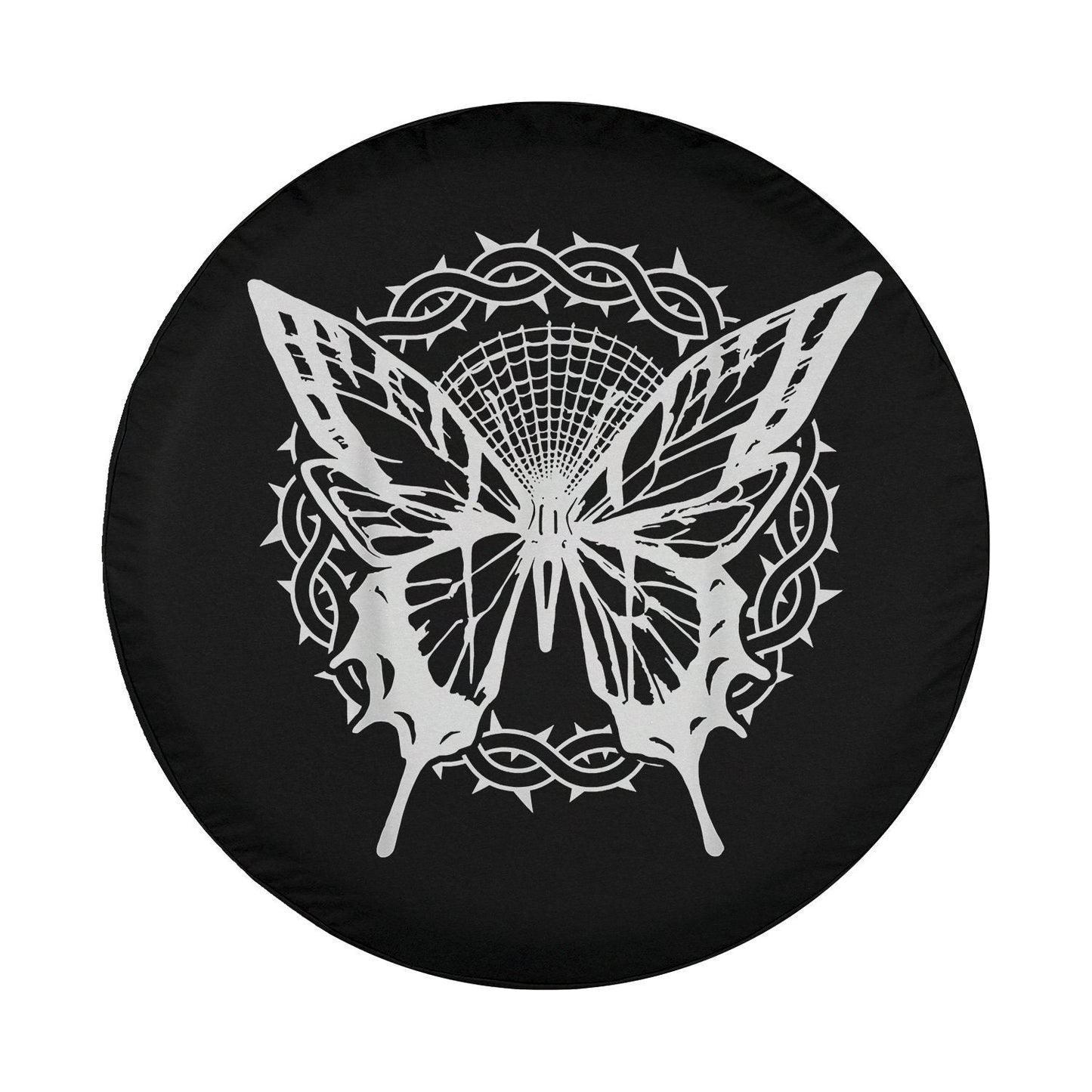 Christian Easter Jesus Crucifixion Crown of Thorns Butterfly Spare Tire Cover - Christian Tire Cover
