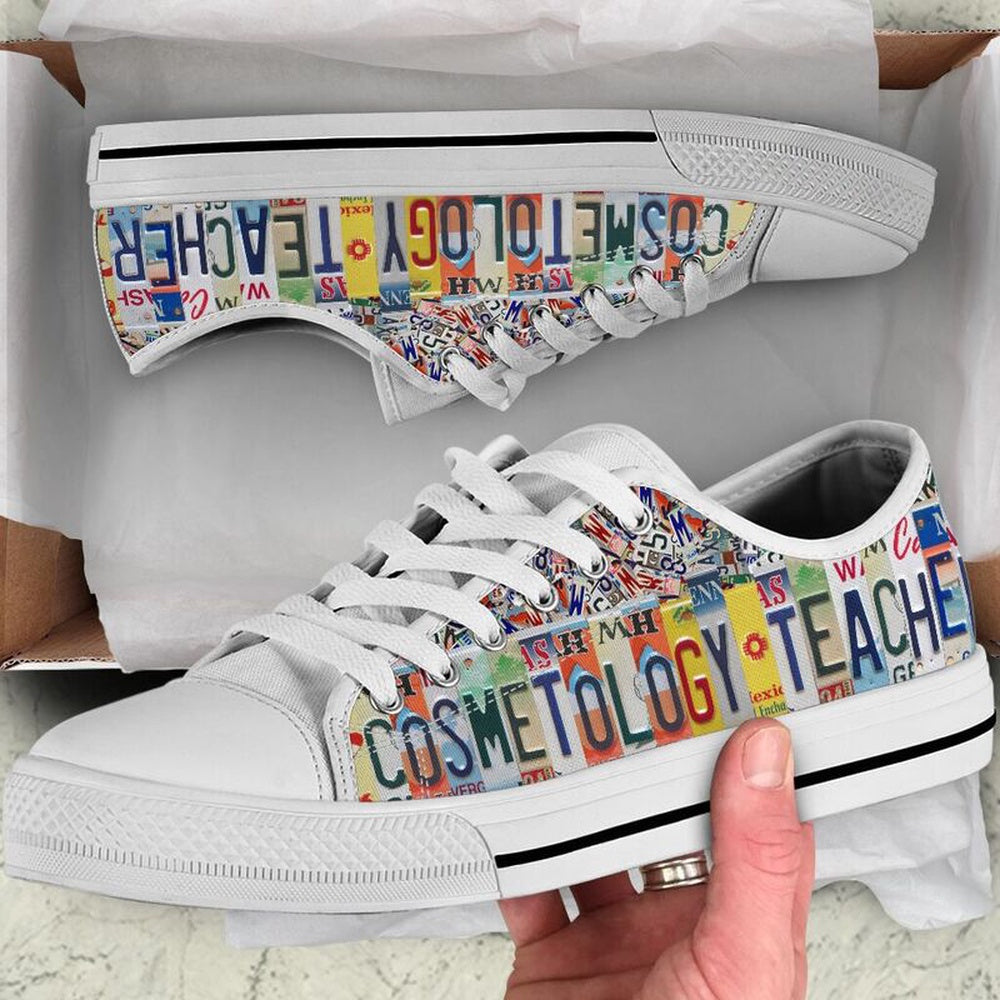 Cosmetology Teacher License Plates Low Top Shoes, Teacher Shoes, Low Top Sneakers