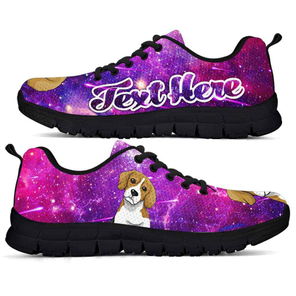 Custom Name Beagle Dog Sneaker, Galaxy Beagle Dog Lovers Sneakers Running Shoes Gift Men Women, Best Running Shoes