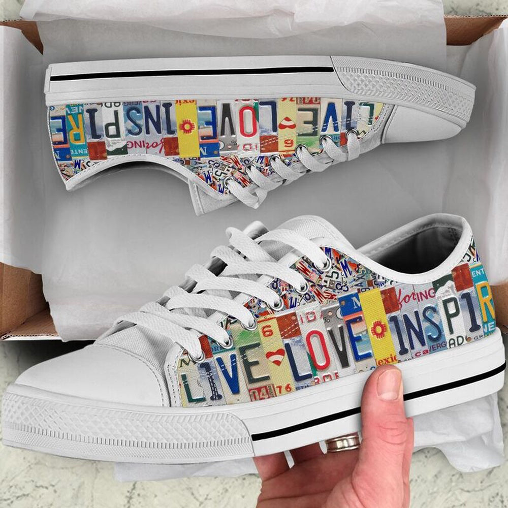 Dance Teacher Inspire License Plates Low Top Shoes, Teacher Shoes, Low Top Sneakers