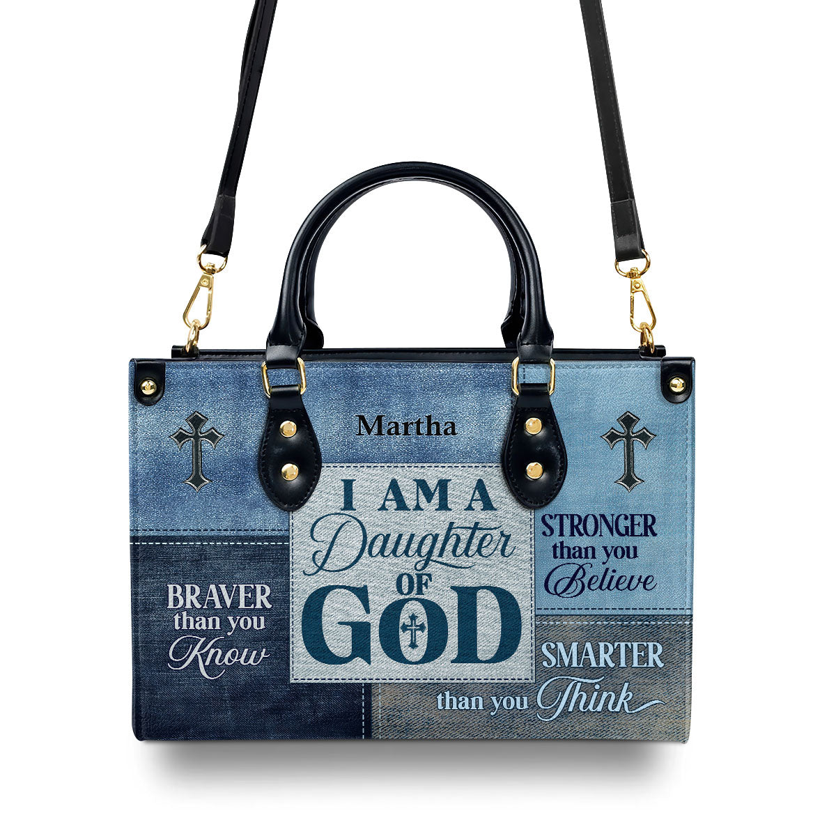 Daughter Of God Personalized Leather Handbag With Handle For Women