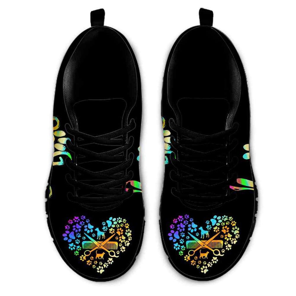 Dog Groomer Sneaker, Dog Groomer Love Heart Sneakers Shoes, Best Running Shoes, Unique Gifts For Dog Lovers