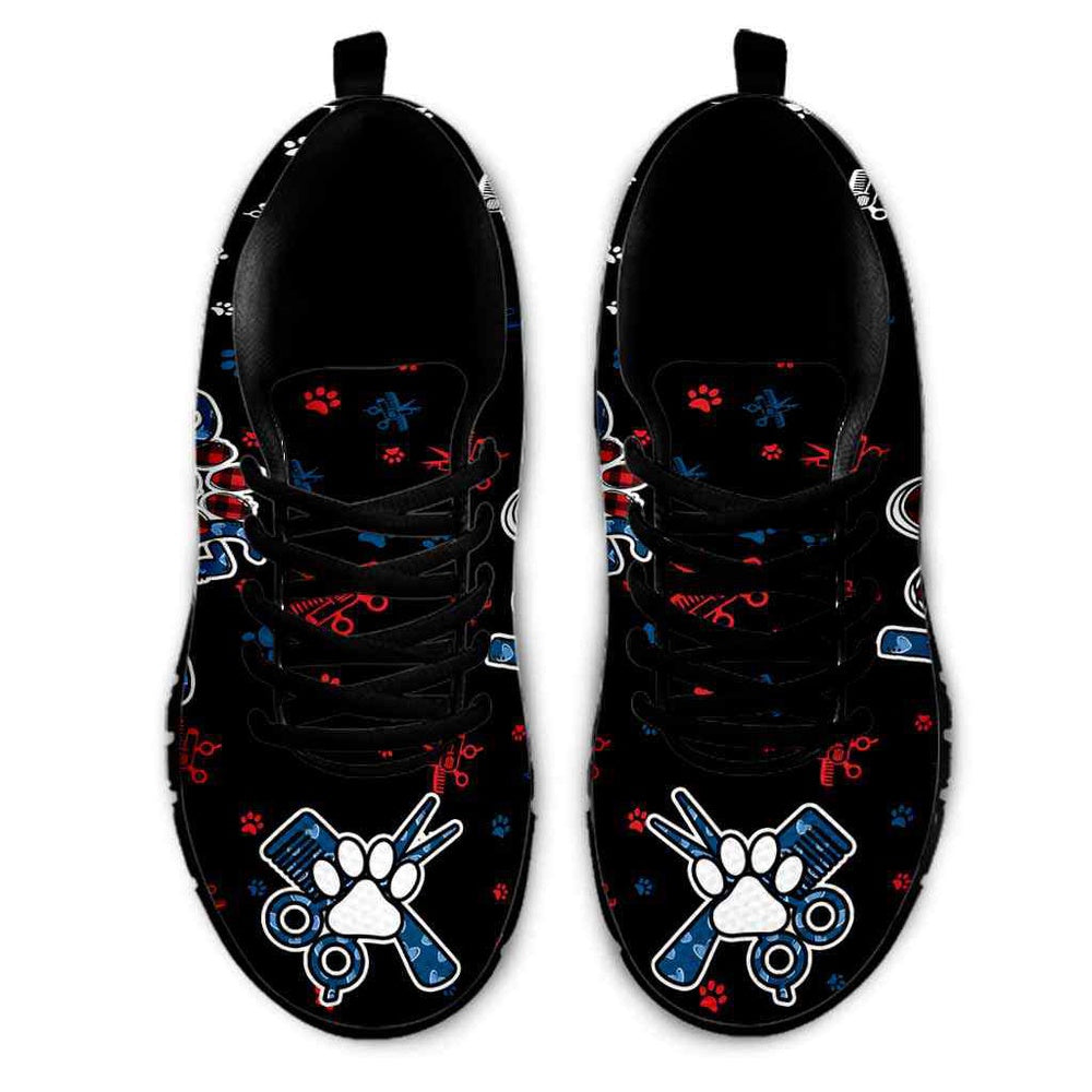 Dog Groomer Sneaker, Dog Groomer Love Red Blue Pattern Sneakers Shoes, Best Running Shoes, Unique Gifts For Dog Lovers