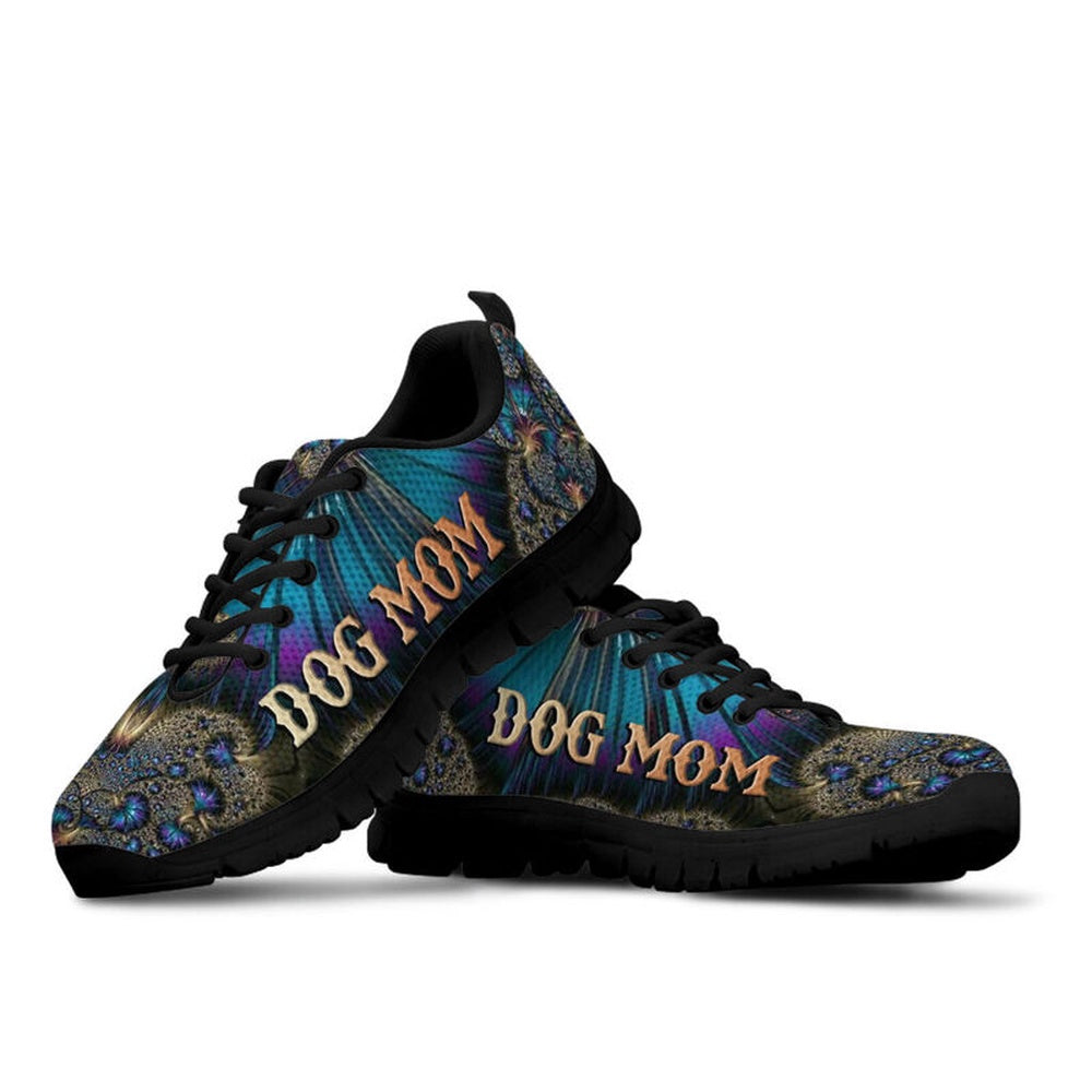 Dog Sneaker, Dog Mom Fractal Art Sneakers, Dog Shoes