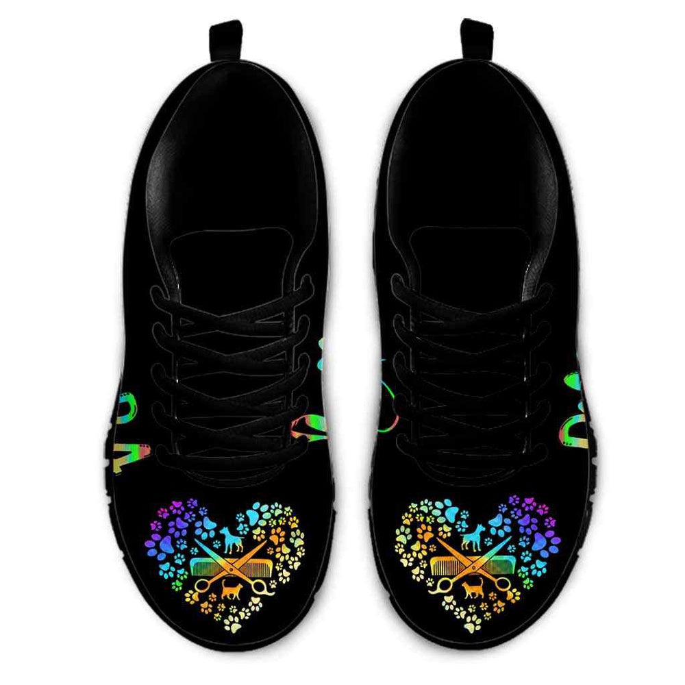 Dog Spa Love Heart Sneakers Shoes, Dog Print Shoes, Best Running Shoes, Unique Gifts For Dog Lovers
