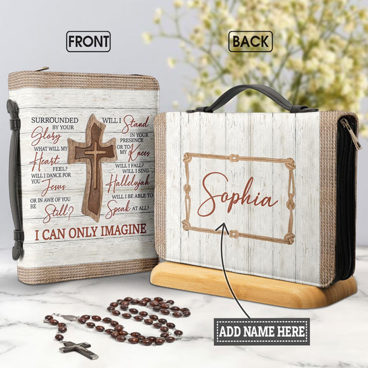 Faith I Can Only Imagine Wooden Cross Personalized Bible Covers - Custom Bible Case Christian Pastor