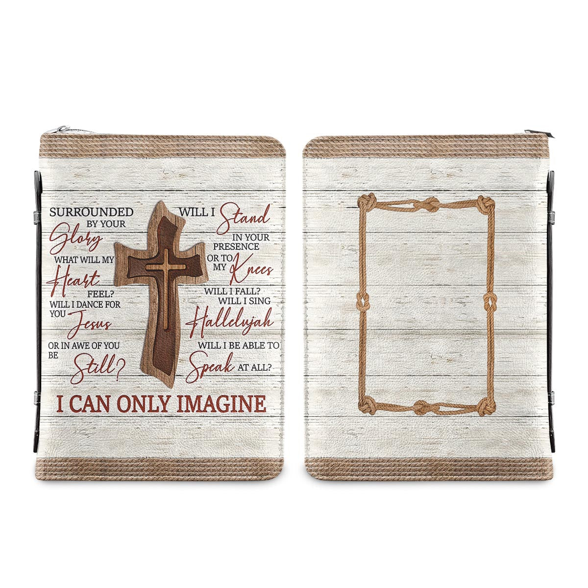 Faith I Can Only Imagine Wooden Cross Personalized Bible Covers - Custom Bible Case Christian Pastor