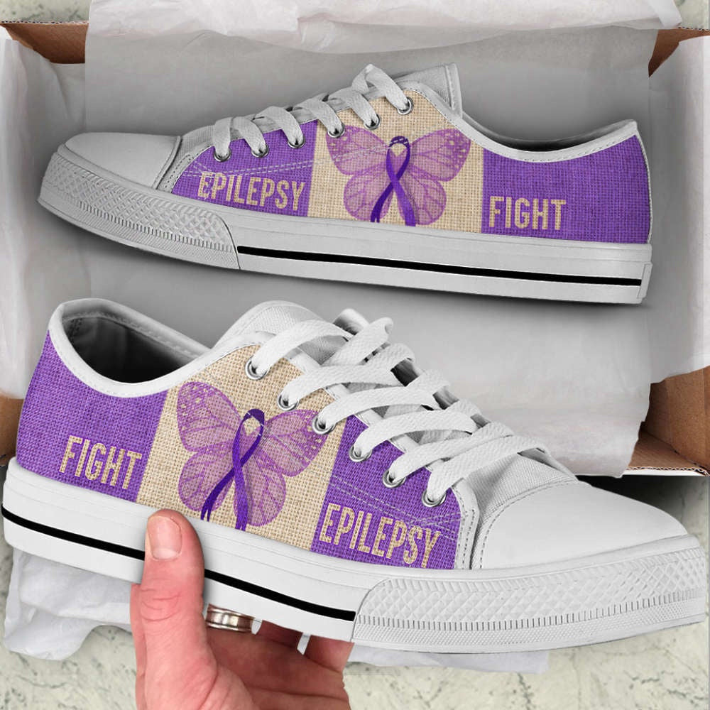 Fight Epilepsy Shoes Texture Low Top Shoes Canvas Shoes, Breast Cancer Awareness Shoes
