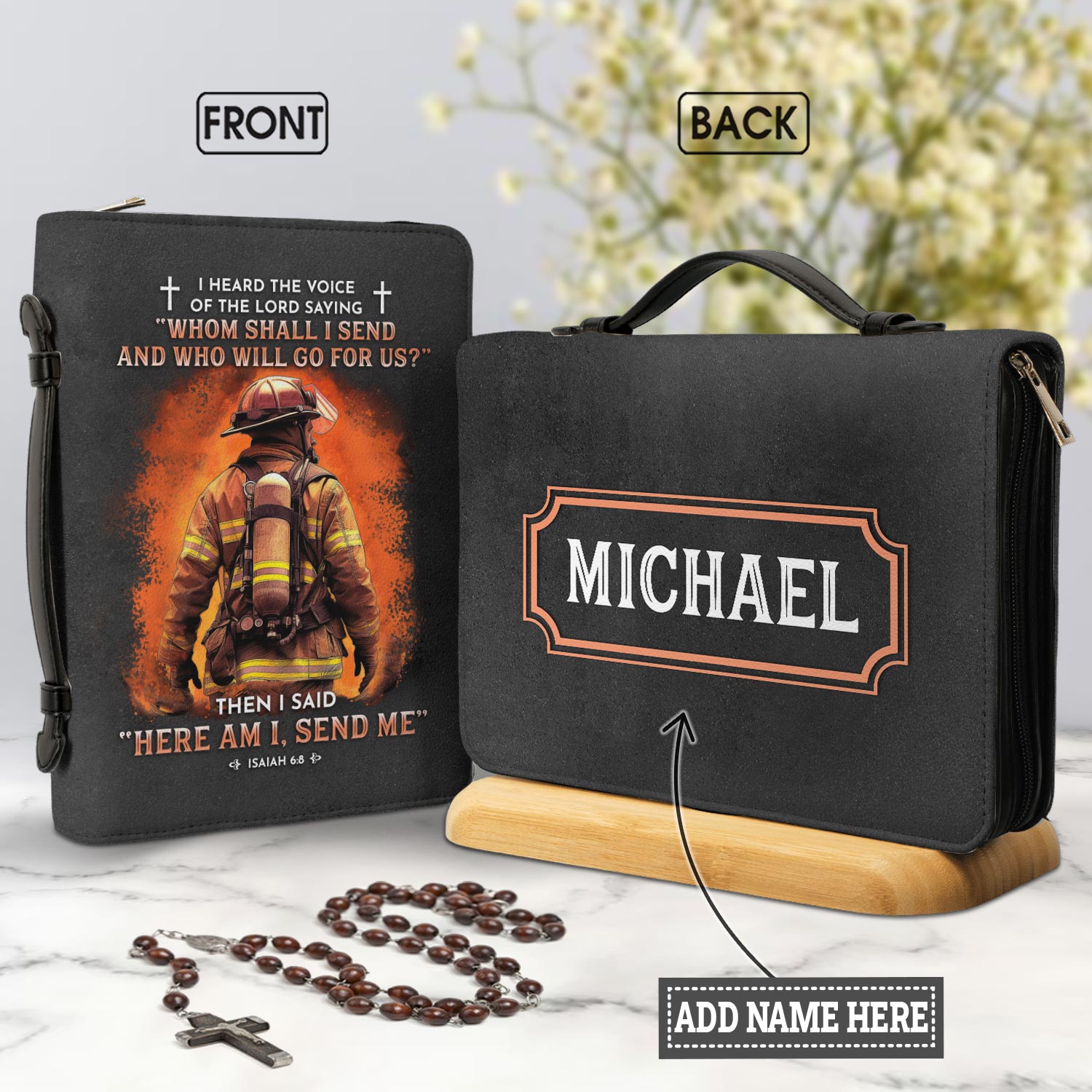 Firefighter I Heard The Voice Of The Lord Isaiah 68 Personalized Bible