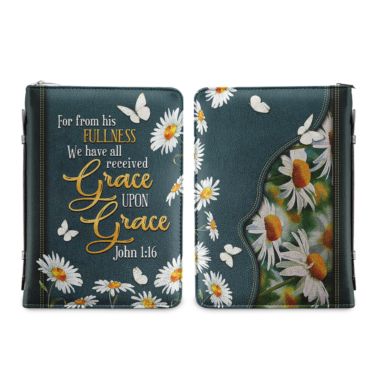 From His Fullness We Have All Received Grace Upon Grace John 1 16 0 Personalized Bible Covers - Custom Bible Case Christian Pastor