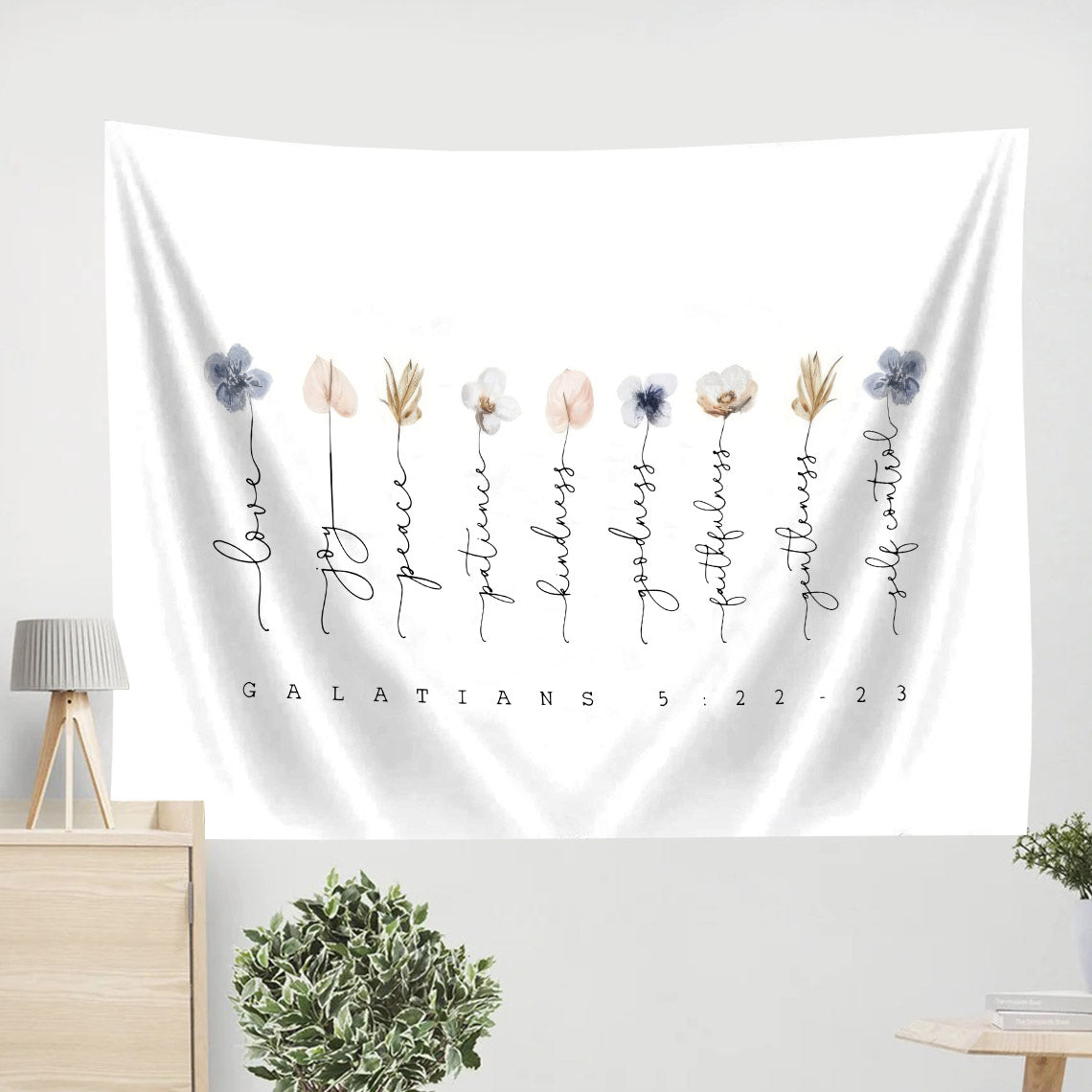 Galatians 522-23 Fruit Of The Spirit Tapestry - Christian Tapestries - Wall Tapestry Bible Verse