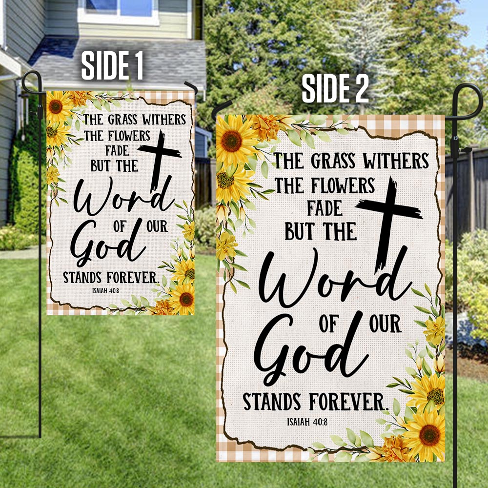 God Stands Forever Christian Sunflower Flag - Religious House Flags