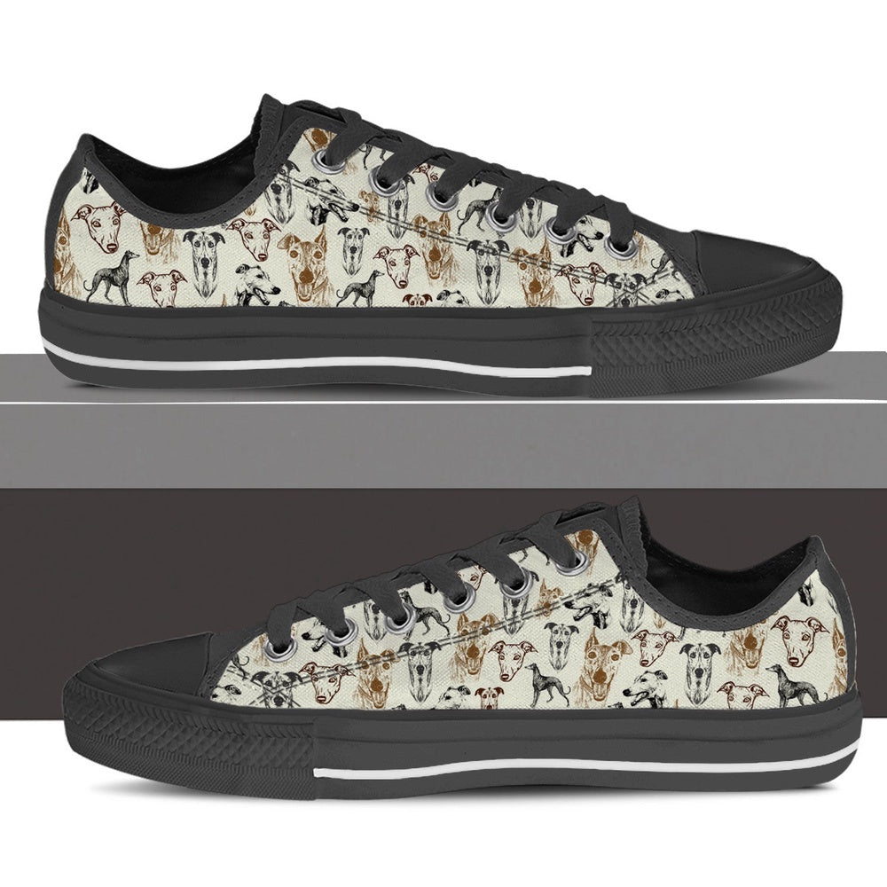 Greyhound Low Top Shoes - Lowtop Casual Shoes Gift For Adults, Dog Printed Shoes, Canvas Shoes For Men, Women