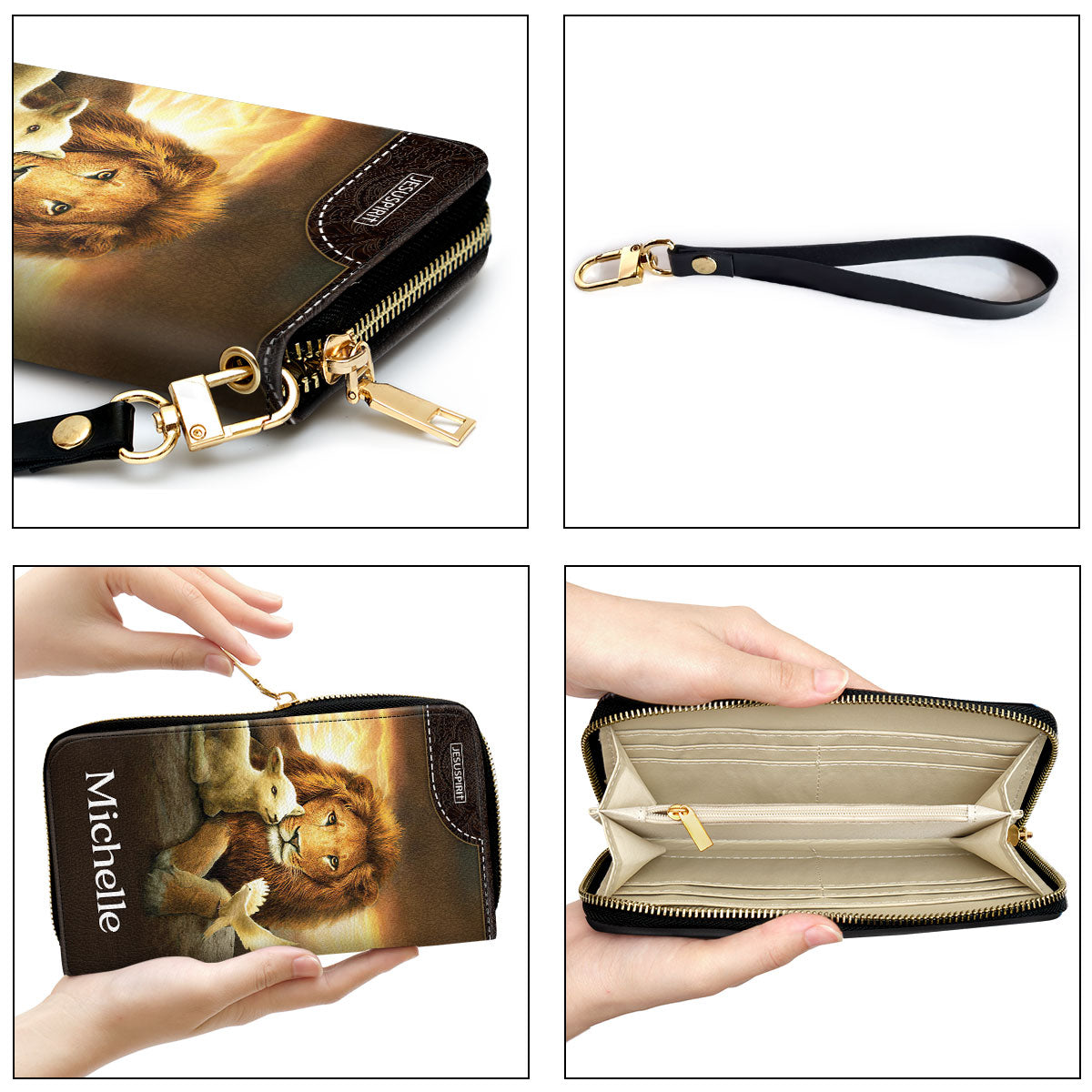 I Am The Alpha And The Omega Revelation 18 Personalized Leather Clutch Purse - Christian Gifts For Religious Women