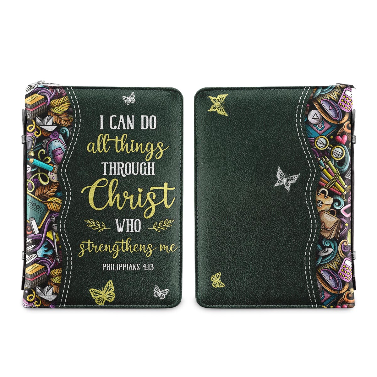 I Can Do All Things Through Christ Who Strengthens Me Philippians 4 13 School Personalized Bible Covers for Women