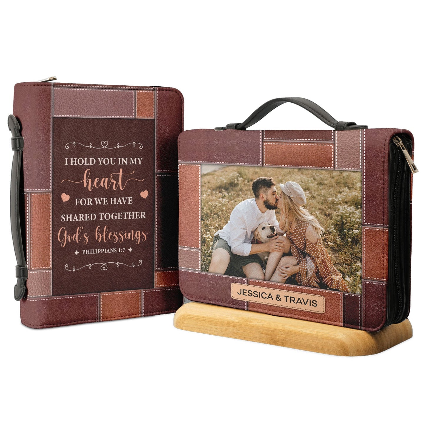 I Hold You In My Heart For We Have Shared Together Gods Blessing Philippians 1 7 Personalized Bible Covers For Women Personalized Bible Cover