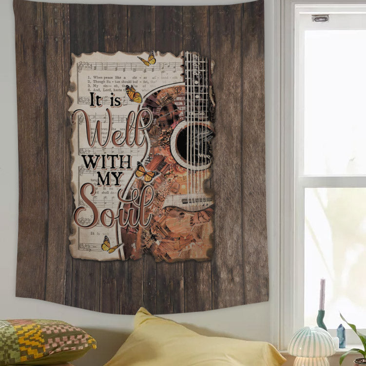 It Is Well With My Soul Tapestry - Christian Tapestry - Bible Verse Tapestry
