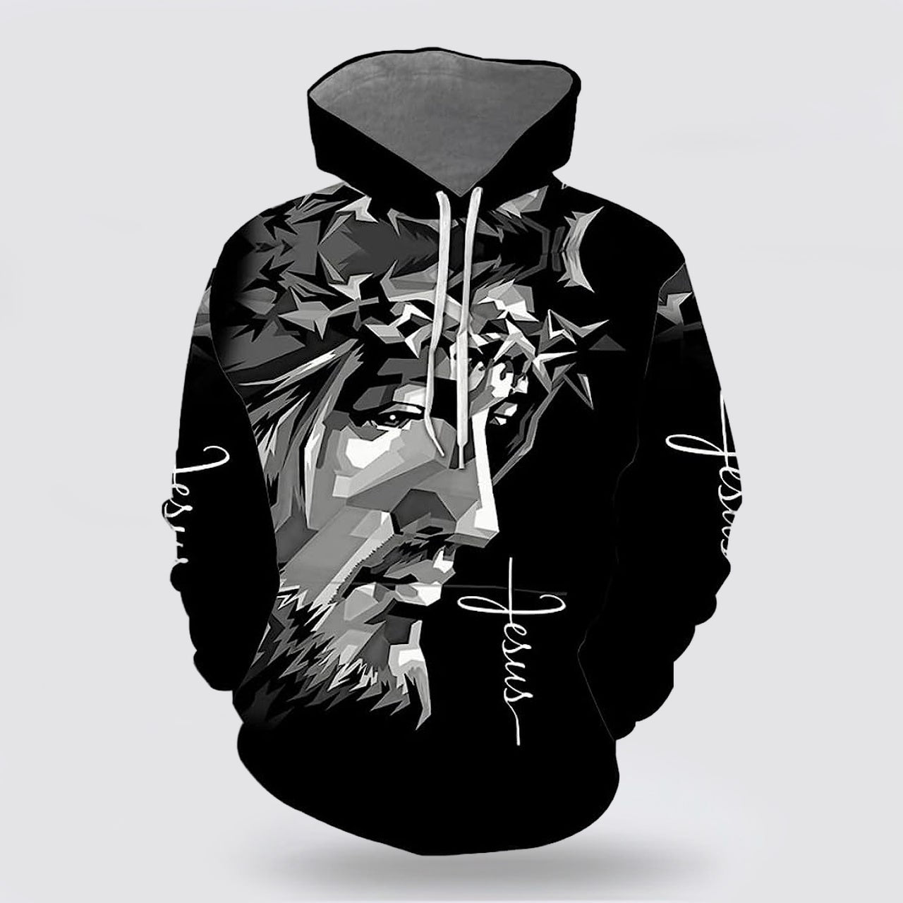 Jesus Portrait 3d Hoodies For Women Men - Christian Apparel Hoodies