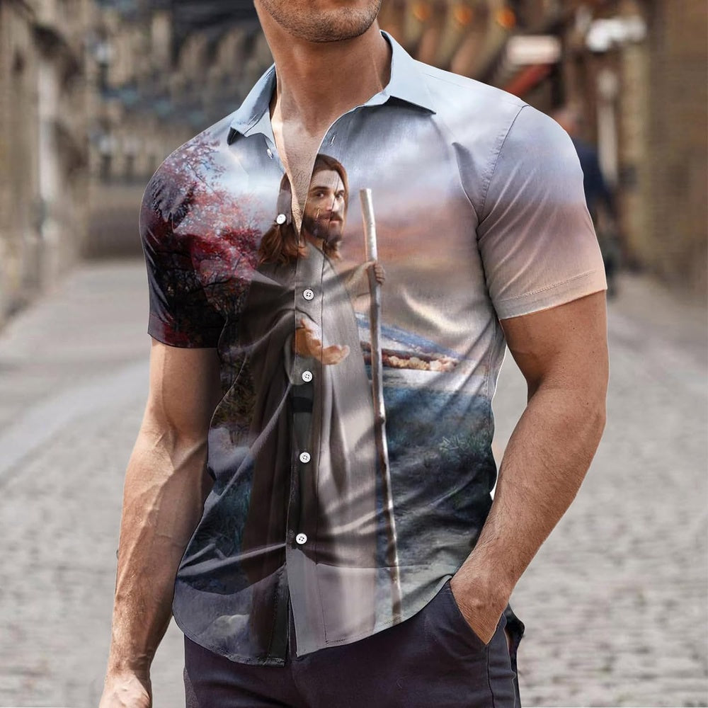 Jesus God Christian Hawaiian Shirt - Hawaiian Beach Shirts for Men Women