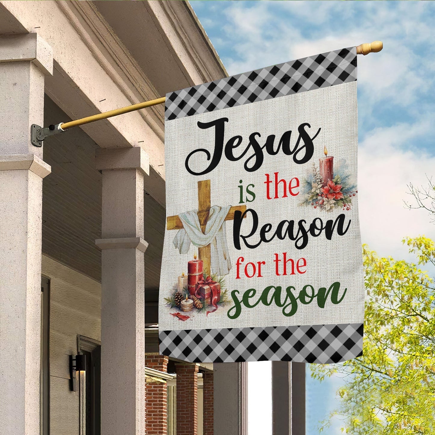 Jesus Is The Reason For The Season Christmas Garden Flag - Christian House Flag