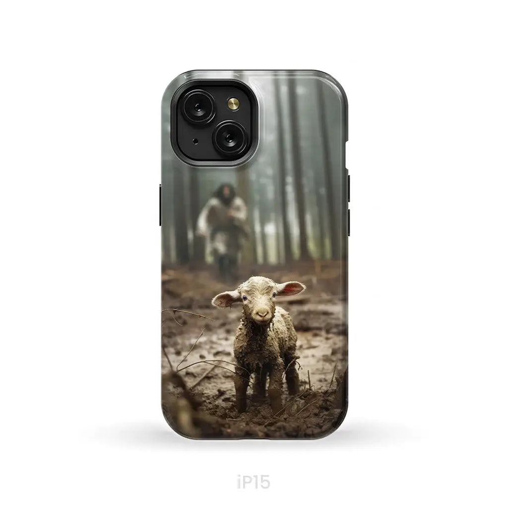 Jesus With The Sheep Jesus Running After Lamb Phone Case - Christian Gifts for Women