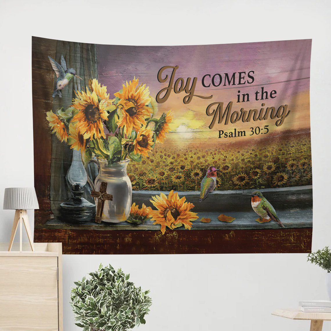 Joy Comes In The Morning Tapestry - Christian Wall Tapestries