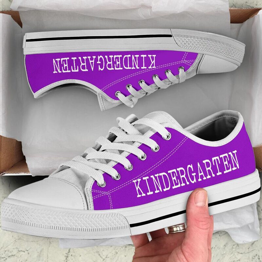 Kindergarten Strong Purple White Shoes, Teacher Shoes, Low Top Sneakers
