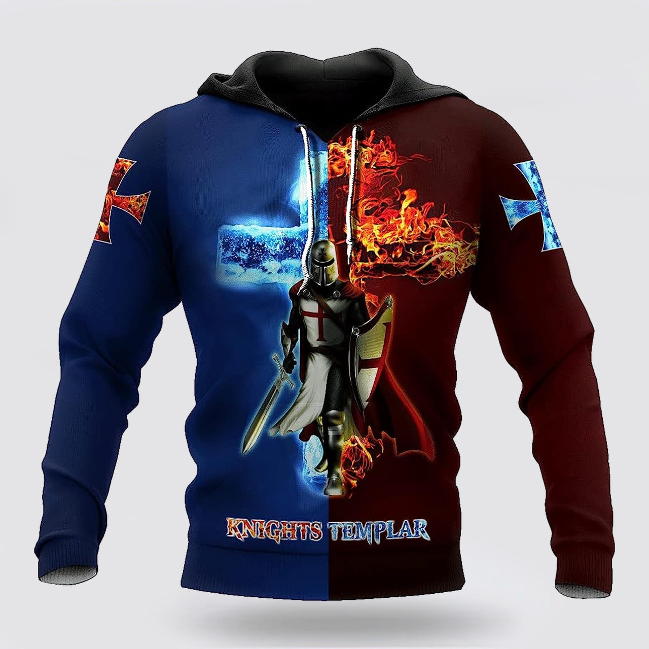 Knight Templar God Jesus Cross 3d Hoodies For Women Men - Christian Apparel Hoodies