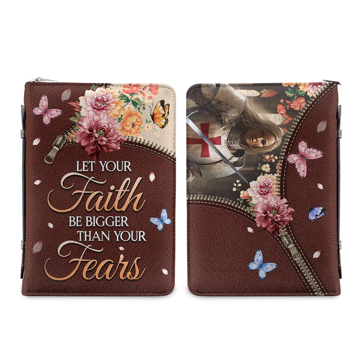 Let Your Faith Be Bigger Than Your Fear Knights Templar Personalized Bible Cover - Christian Bible Covers For Women