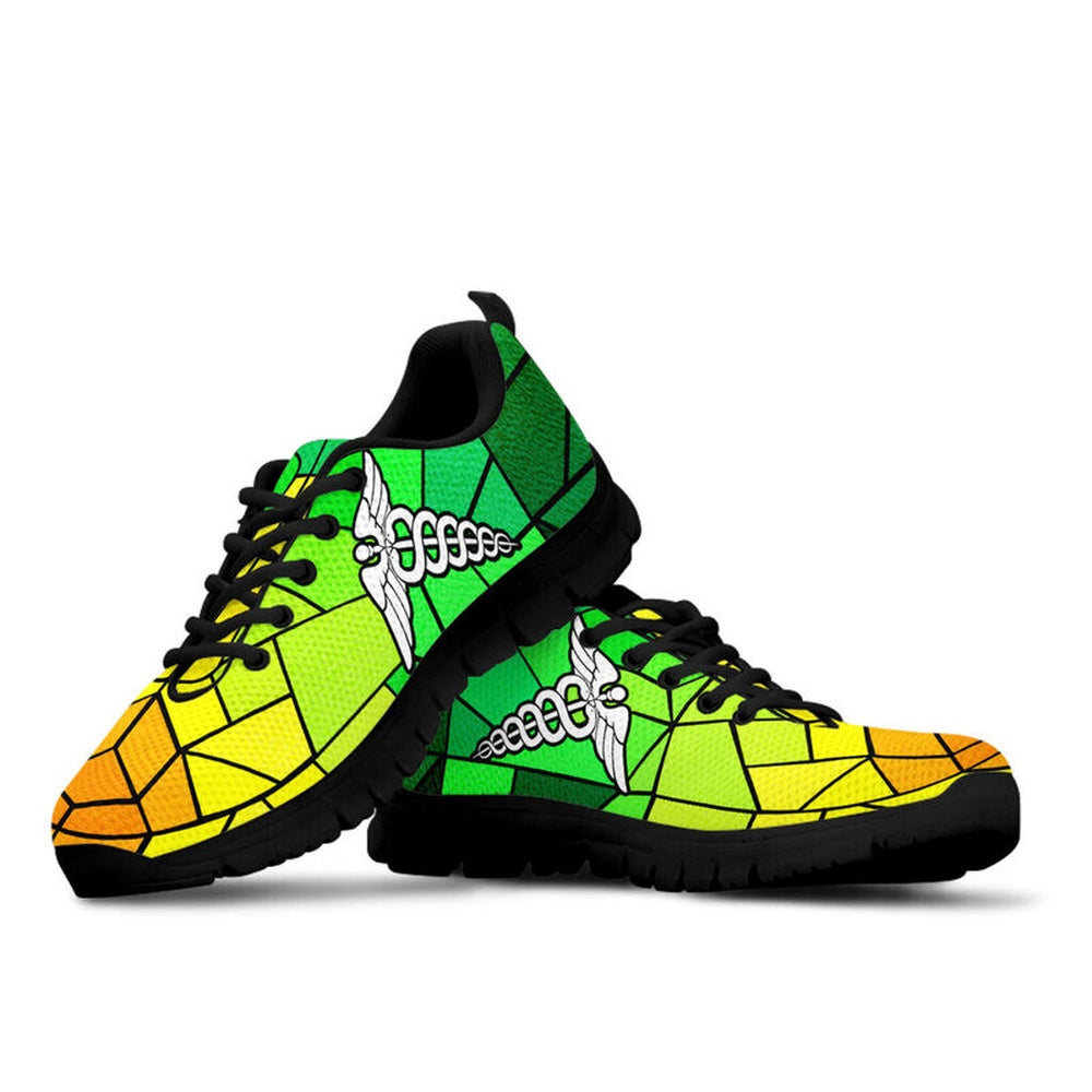 Nurse Sneaker, Nurse Green Yellow Sneakers Shoes, Best Shoes For Nurses