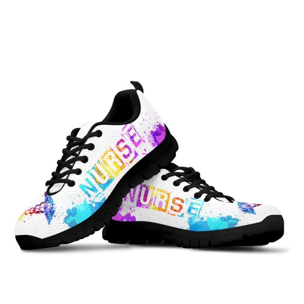 Nurse Sneaker, Nurse Heartbeat White Sneakers Shoes, Best Shoes For Nurses