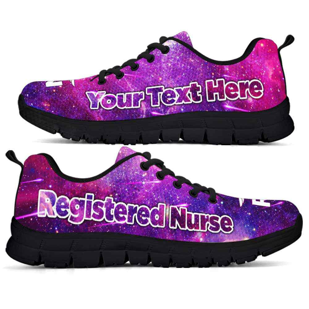 Nurse Sneaker, Purple Galaxy Registered Nurse Sneakers Running Shoes Gift Women Men, Best Shoes For Nurses