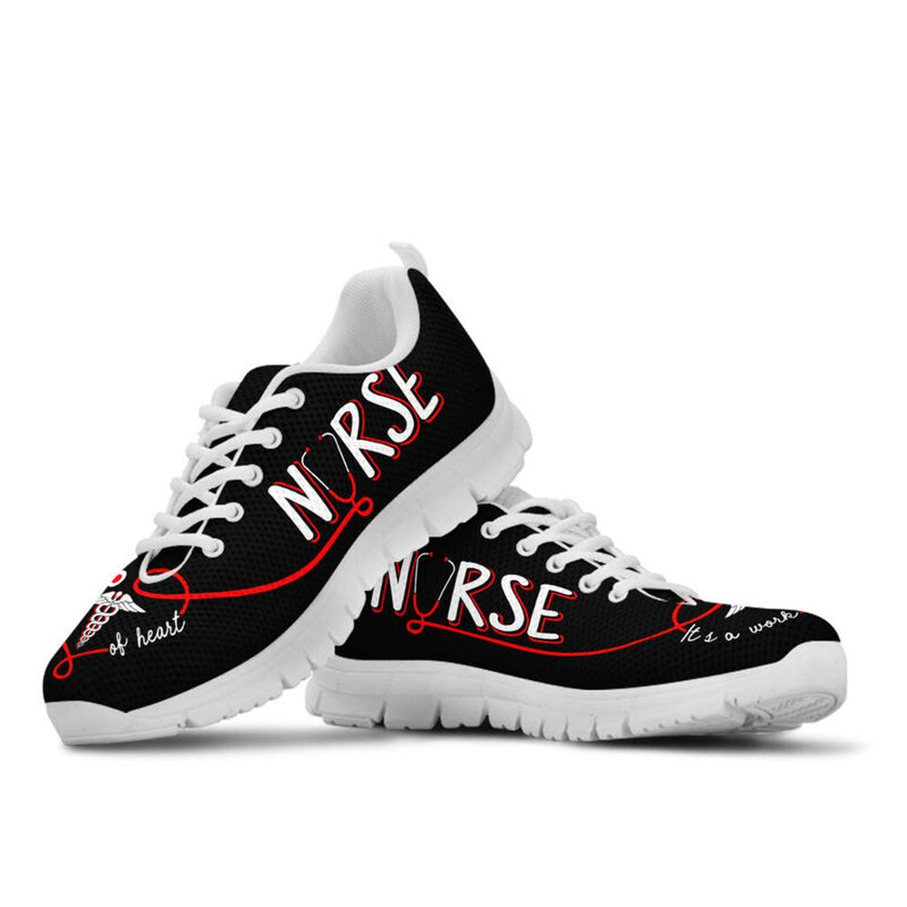 Nurse Sneaker, Registered Nurse It'S A Work Of Heart Sneakers, Best Shoes For Nurses
