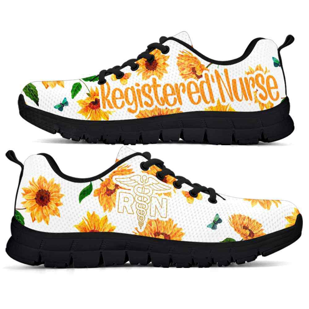 Nurse Sneaker, Registered Nurse Sneakers Running Shoes Gift For Men Women, Sunflower Mens Womens Shoes, Best Shoes For Nurses