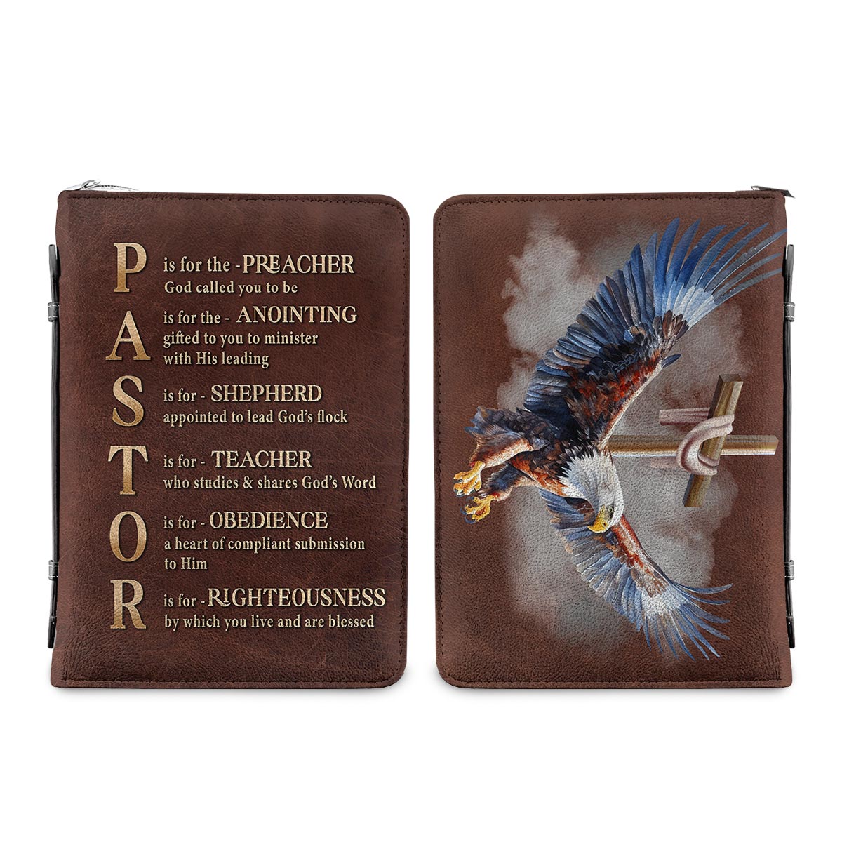 Pastor Preacher Anointing Shepherd Teacher Obedience Righteousness Eagle Faith Personalized Bible Cover